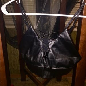 Leather Material Bra nwot
